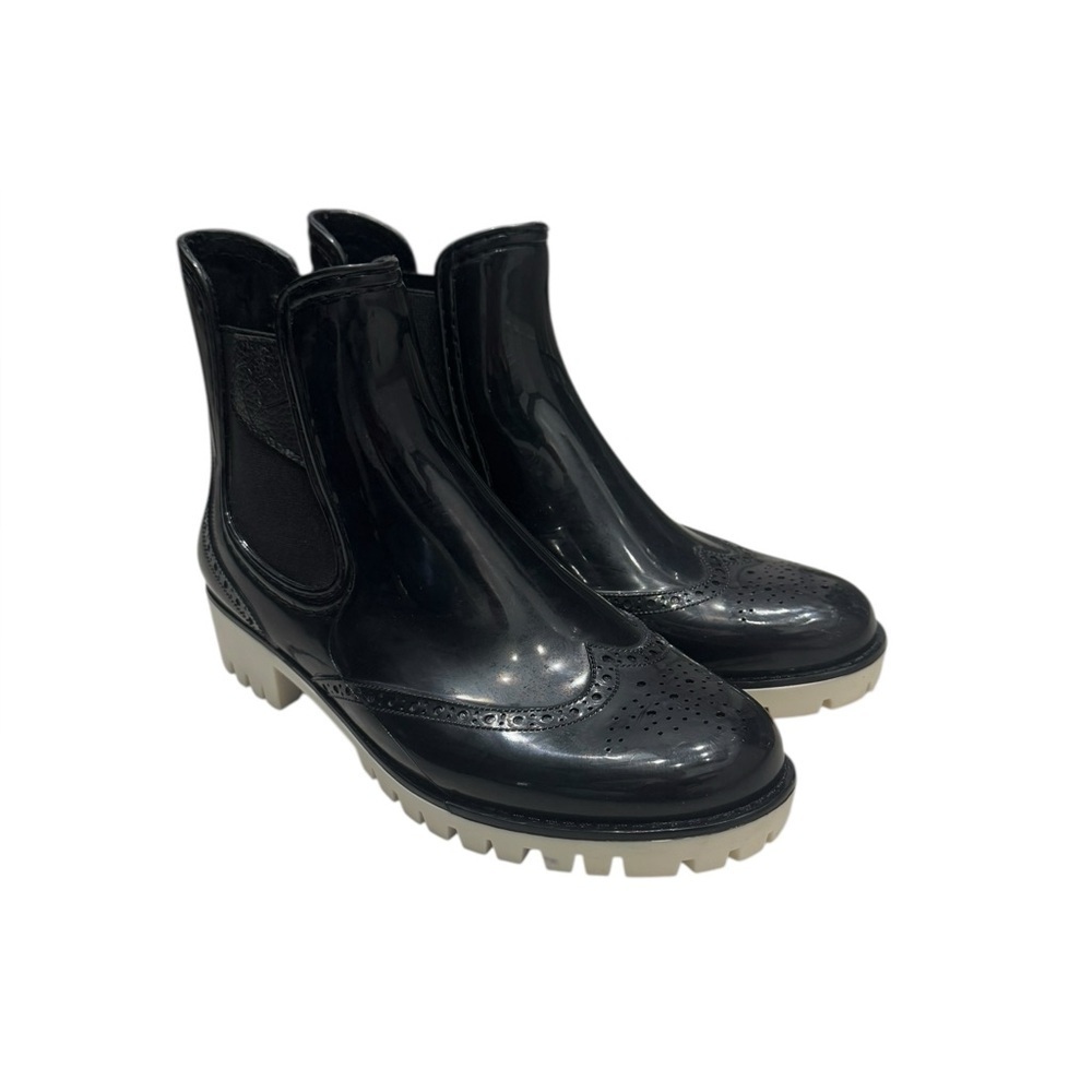 Men’s DAV Leeds Brogue Black & White Patent Leather Ankle Chunky Boots: 40/7-7.5 - Picture 8 of 12